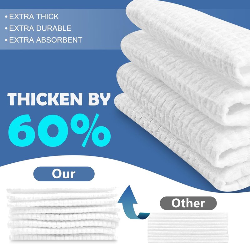 Thick Disposable Face Towels - 100% Cotton Biodegradable Facial Wipes | Ultra Soft for Cleansing & Makeup Removal, 80 Count