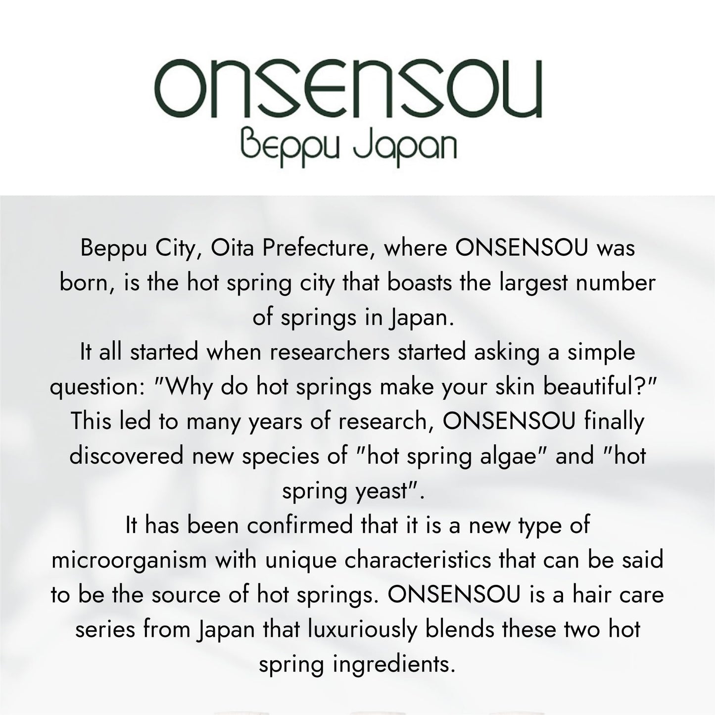 ONSENSOU Hair Treatment for Sensitive Scalp & Dry, Damaged Hair Women & Men, Deep Conditioner with Hot Spring Yeast & Greens Extract from Japan, Silicone & Sulfate Free, Daily Use, 10.1 Fl Oz