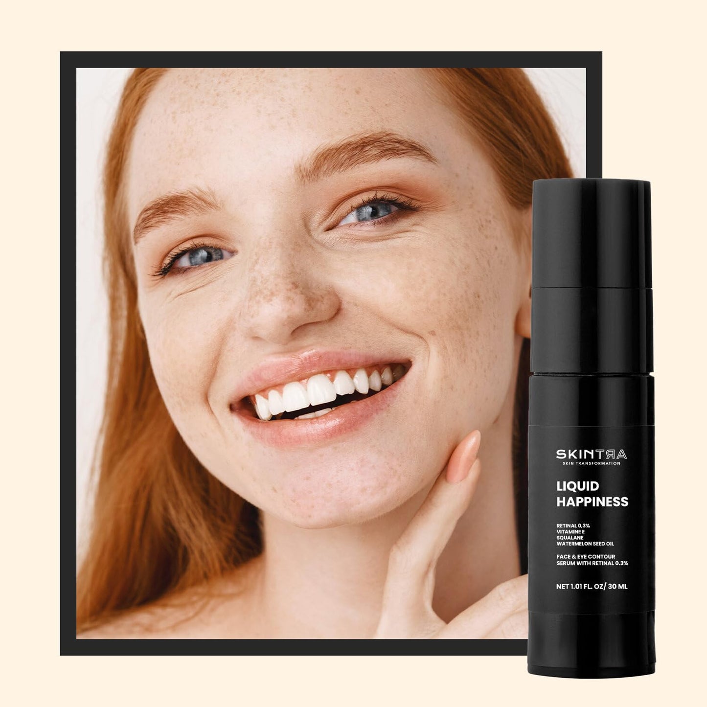 Liquid Happiness Retinaldehyde Serum for Face & Eyes - Anti-Aging Formula with Fast-Absorbing Squalane | 30 ml