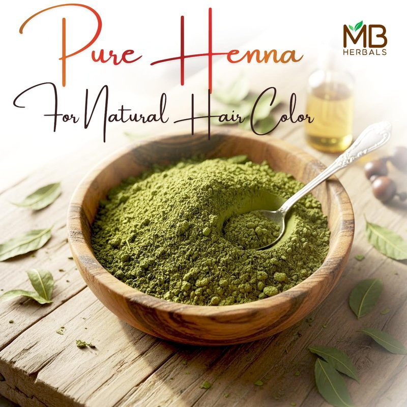 MB Herbals Henna Powder 2 LB | Two Pound Bulk Saver Pack | For Natural Hair Color | Triple Sifted | Raw | Non-Radiated | Henna From Rajasthan, India | Rajasthani Henna