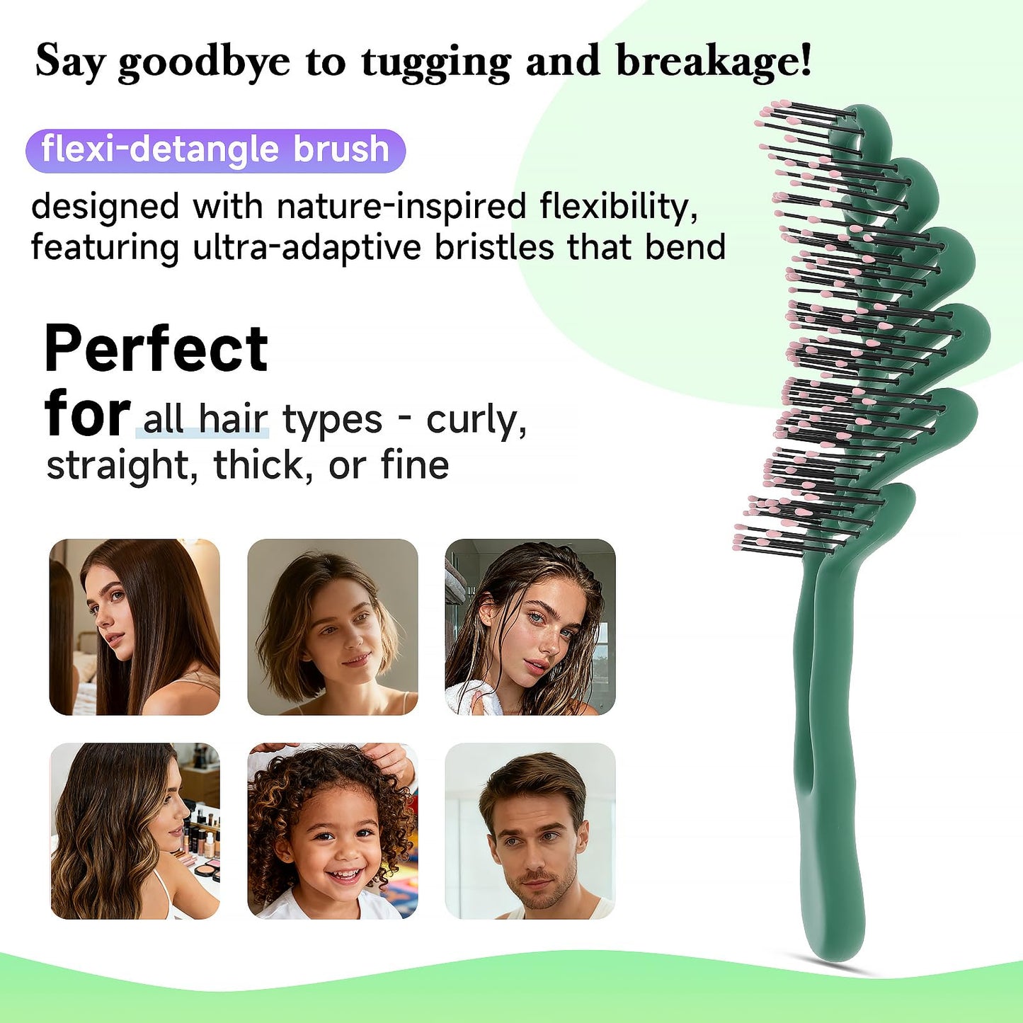 KISMETICS Detangle Hair Brush - nylon pins. Vented Detangler for Blow Drying, Hairbrush for Women, Men & Kids.Smoothes & Detangles All Hair Types.