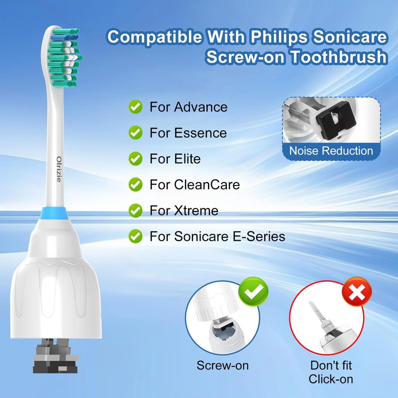Sonicare Electric Toothbrush E-Series Replacement Heads for Philips Sonicare Replacement Toothbrush Heads Fit for Essence Xtreme Elite Advance and Cleancare，6 Pack