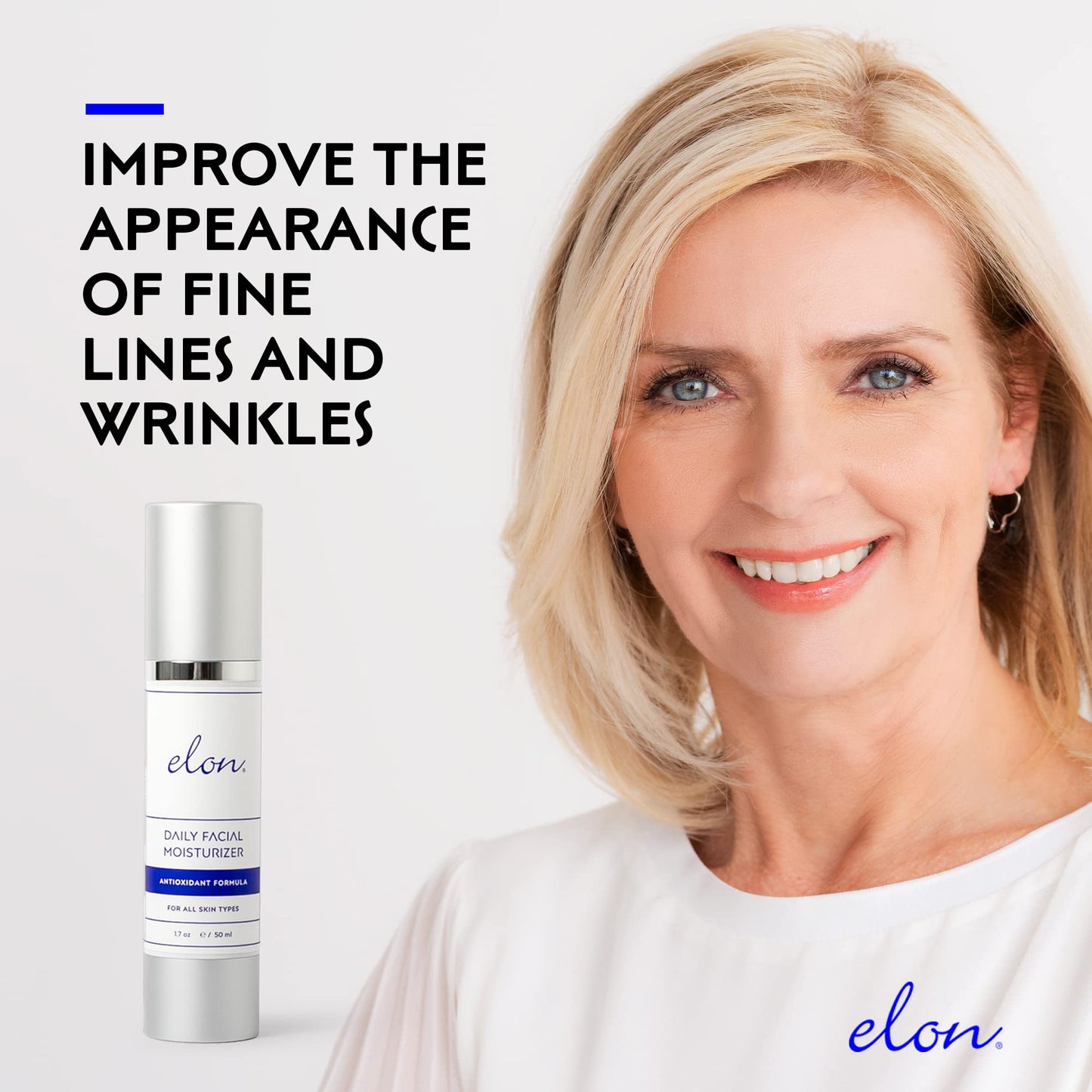 Elon Daily Facial Moisturizer for Women - Hyaluronic Acid Moisturizer w/Coconut Oil & Jojoba Oil – Reduce Signs of Fine Lines & Wrinkles - Suitable for All Skin Types (1.7 Oz)