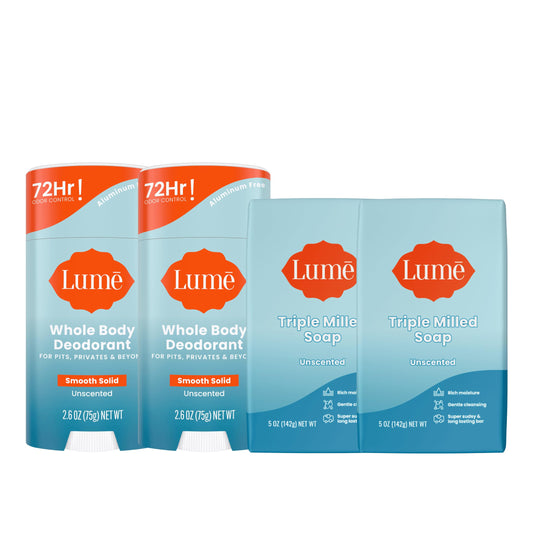Lume Whole Body Deodorant & Soap - 2.6oz Stick & 5oz Soap, 2 pk (Unscented)