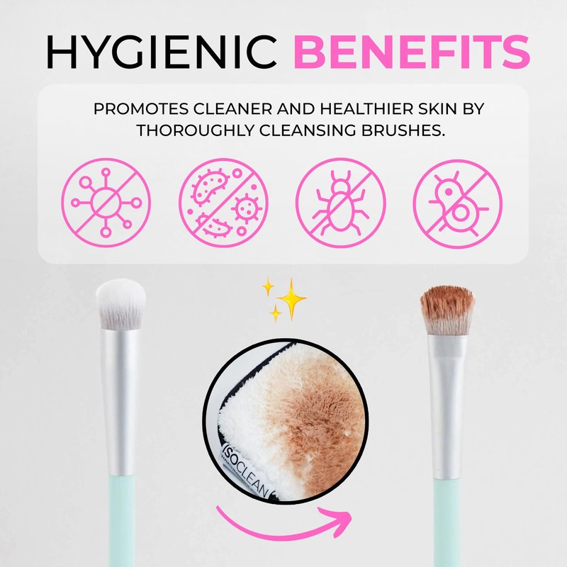 ISOCLEAN Makeup Brush Cleaner – Gentle Daily Use Solution, Reduces Product Buildup, Improves Application, Easy Clean Brush Cleaning Solution & Sponge Cleaner - Easy Pour with Dip Tray, 9 fl oz