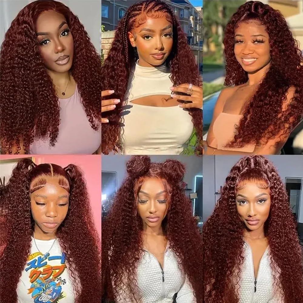 #33 Reddish Brown Bundles Human Hair Deep Wave 3 Bundles 14 16 18 Inch Unprocessed Brazilian Virgin Remy Copper Red Deep Wave Bundle Human Hair Extensions For Black Women