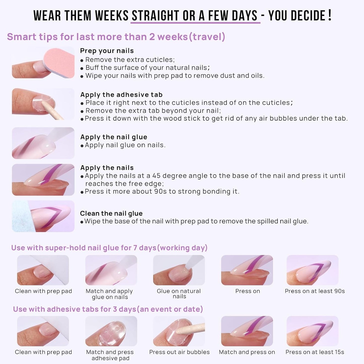Press On Nails Almond - Short Gold Foil Soft Gel Nails with Glue | 32-Piece Kit in 16 Sizes