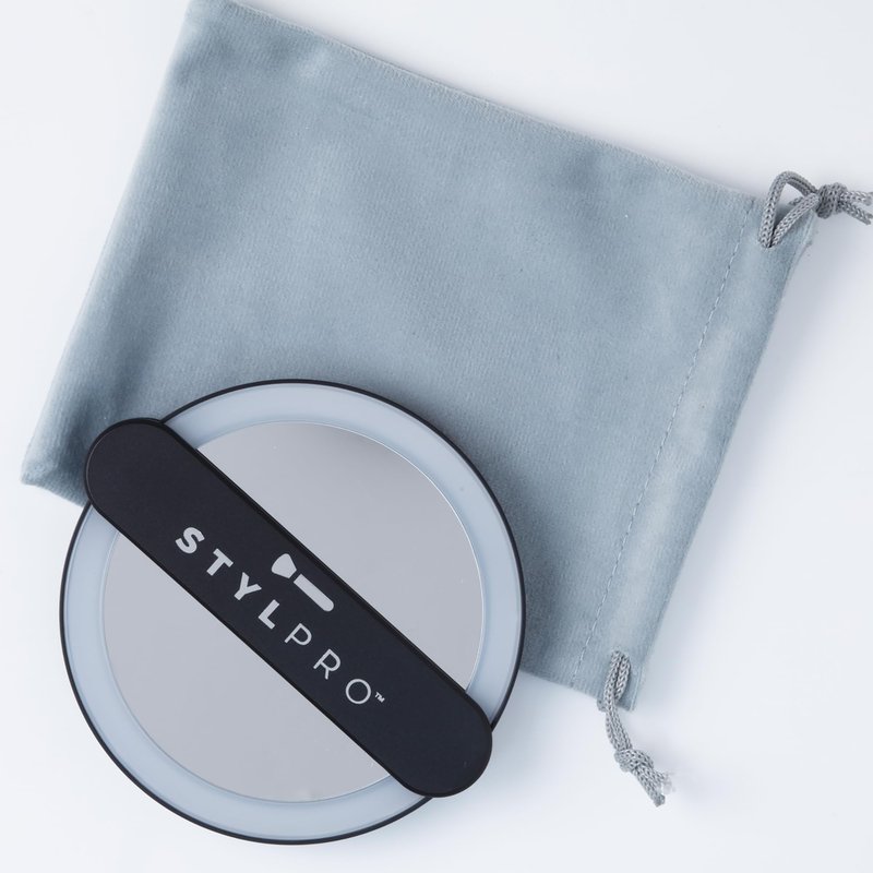 StylPro Twirl Me Up LED Hand Held Compact Makeup Mirror - Lightweight, USB Rechargeable - Rotating Handle Perfect for Selfies - 1 pc