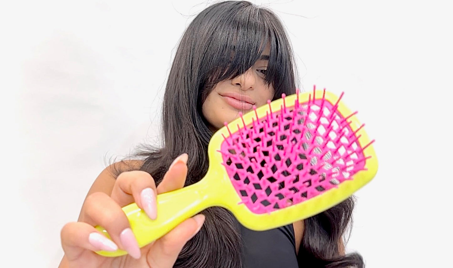 BOM BOM Wet And Dry Vented Detangling Hair Brush For All Hair Types, Light Weight Hairbrush, Scalp Massage, Pain Free,BOM BOM Hairbrush 2 Units Kit