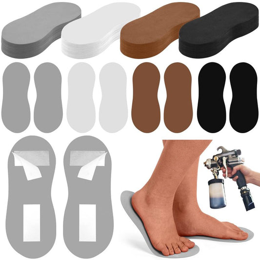 Suhine 40 Pairs Spray Tan Feet Pads Bulk Disposable Foam Sticky Spray Tanning Accessories Feet Sunless Tanning Home or Beauty Salon Supplies (Dark Color)