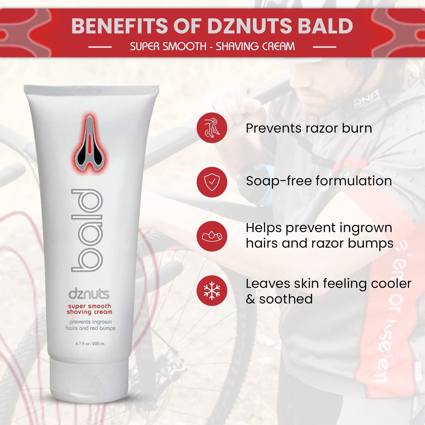 Bald Super Smooth Shaving Cream - Prevent Razor Burns & Ingrown Hairs | 6.7 fl. oz, 2 Pack