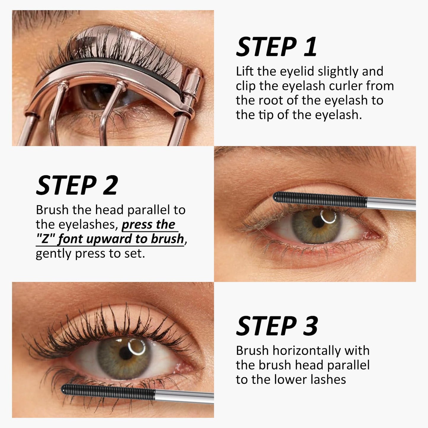KYDA Washable Metal Mascara, Extra Slim Super Curling Voluming Eyelash, Bristleless Metal Mascara Brush, Lasting No Flaking Pigment