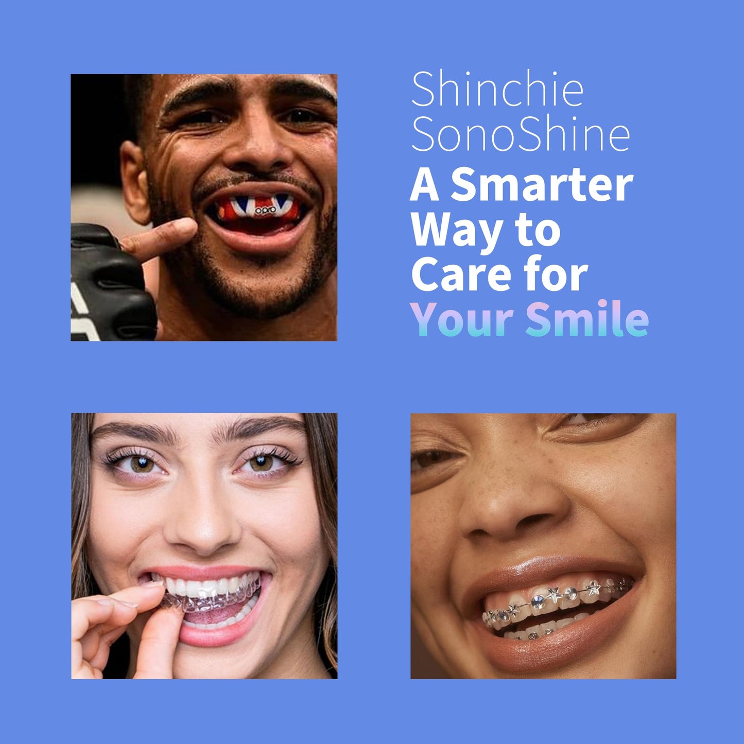 Shinchie Ultrasonic Retainer Cleaner – Auto-Adjust 39-48kHz Sonic Retainer Cleaner Machine for Aligner, NightGuard, Mouth Guard, Denture & More | Easy & Quiet