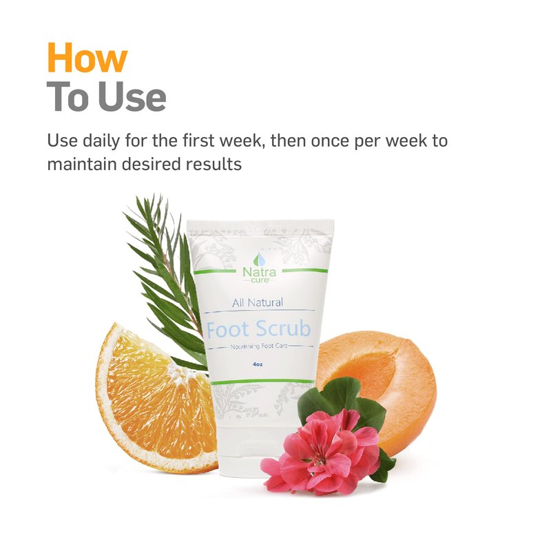 NatraCure Exfoliating Foot Scrub for Pedicures – Foot Exfoliator for Rough Feet, Dry Feet and Crusty Feet Treatment – Pedi Scrub Foot Softener & Smoother – Foot Soap Tea Tree Oil Foot Wash – 4 oz