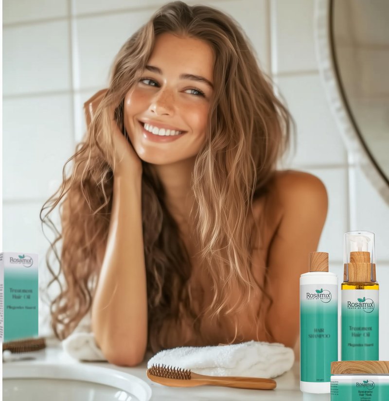 Rosamix Deep Moisturizing Hair Mask for Women/Men - Keratin Mask for Dry & Damaged Hair - Deep Conditioning Treatment with Hyaluronic and Moroccan Argan Oil, 250ml | 8,45 FL.OZ