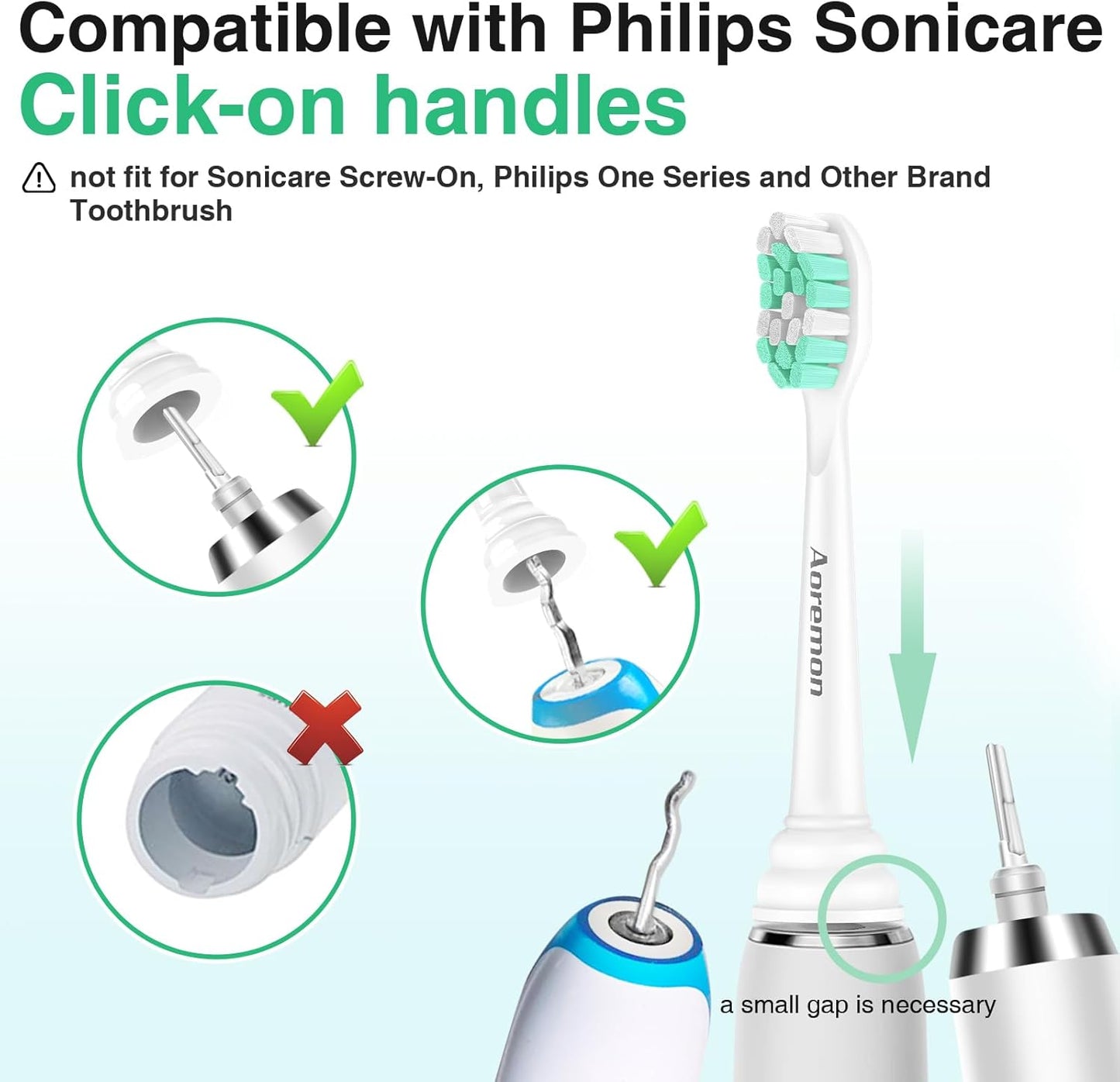 Philips Sonicare Replacement Brush Heads - Compatible C2/C1 | 4-Pack Electric Toothbrush Heads