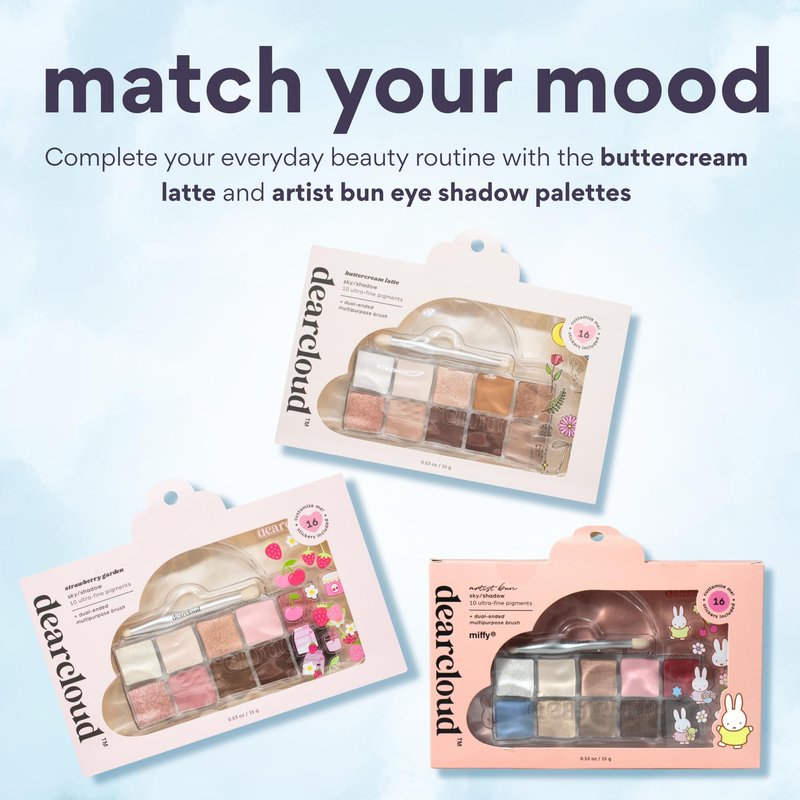 dearcloud Sky/Shadow – Strawberry Garden – eye shadow palette makeup with 10 Ultra-Fine Pigments & Dual-Ended eyeshadow brush (Strawberry Garden)
