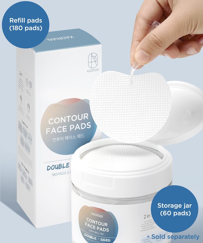 Exfoliating Pads - Double-Sided - Lint Free - for Makeup Remover and Toner - Rayon face Rounds - Rayon not Cotton Balls - Korean Toner Pad (180 Pads)