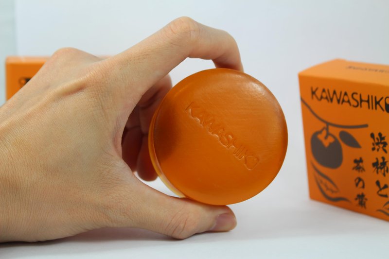 KAWASHIKI 2Pack, 100g Japanese Persimmon Handmade Soap Bar for Body, Persimmon Green Tea Helps Eliminate Old People Smell Body Odor, for Men & Women