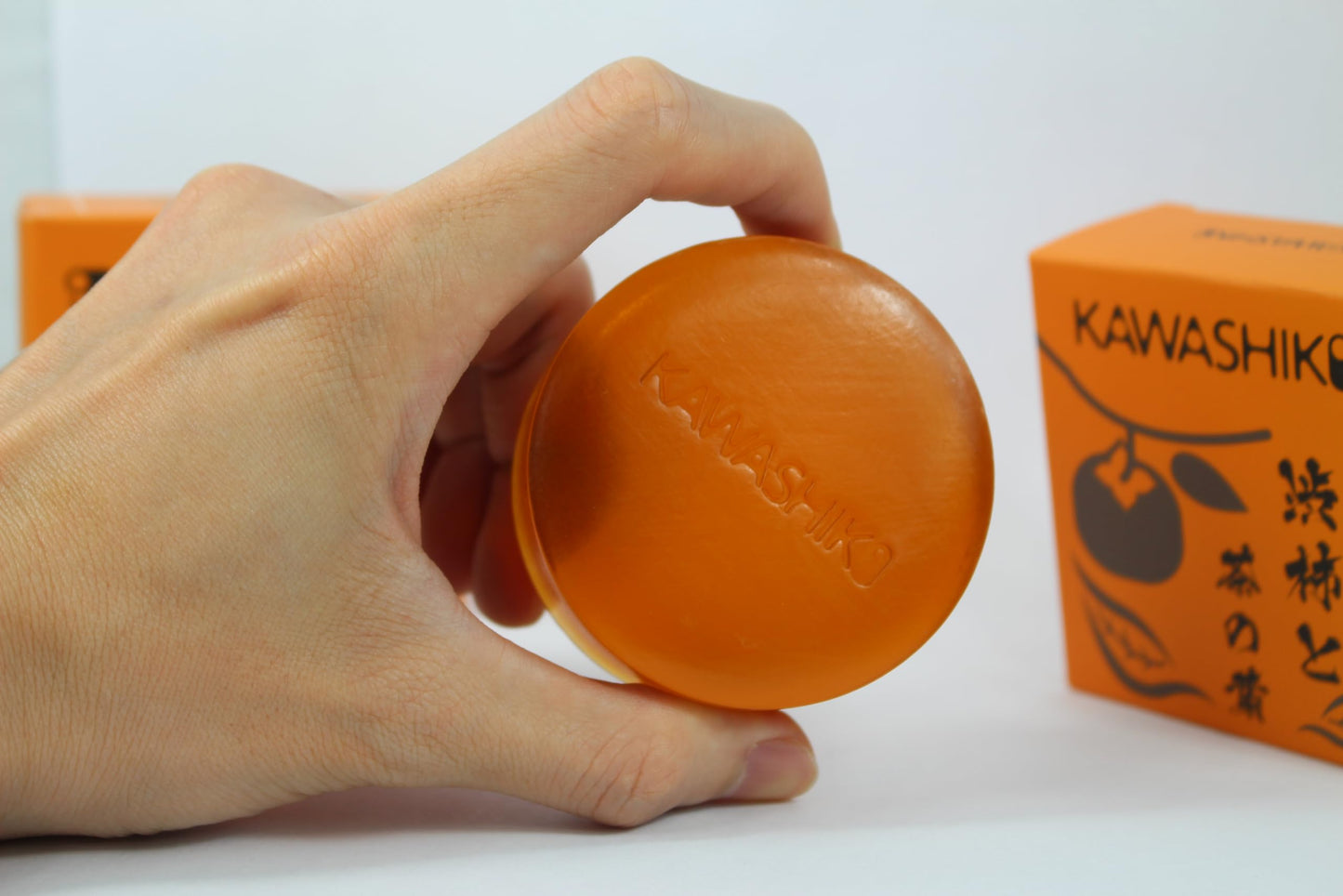 KAWASHIKI 2Pack, 100g Japanese Persimmon Handmade Soap Bar for Body, Persimmon Green Tea Helps Eliminate Old People Smell Body Odor, for Men & Women