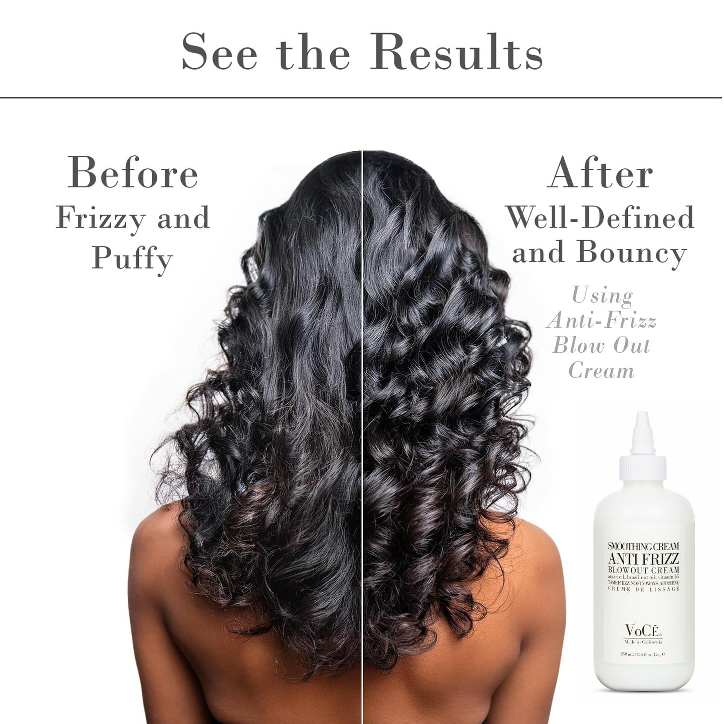 VoCÊ Haircare Natural Smoothing Blowout Cream | Anti-Frizz Cream 8.5oz
