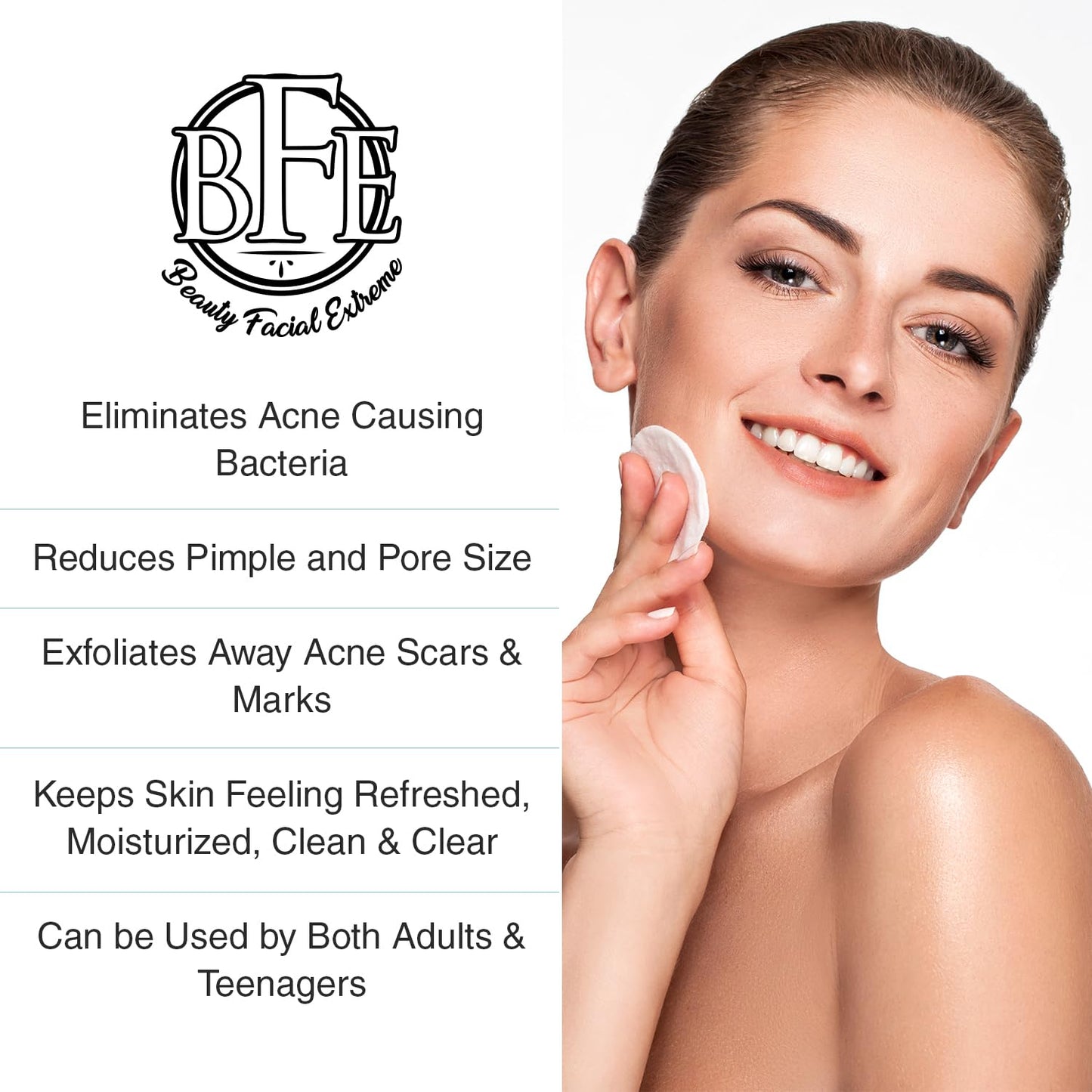 Acne Treatment Pads - Clear Cystic Breakouts & Clogged Pores | Improve Skin Texture & Reduce Dark Spots
