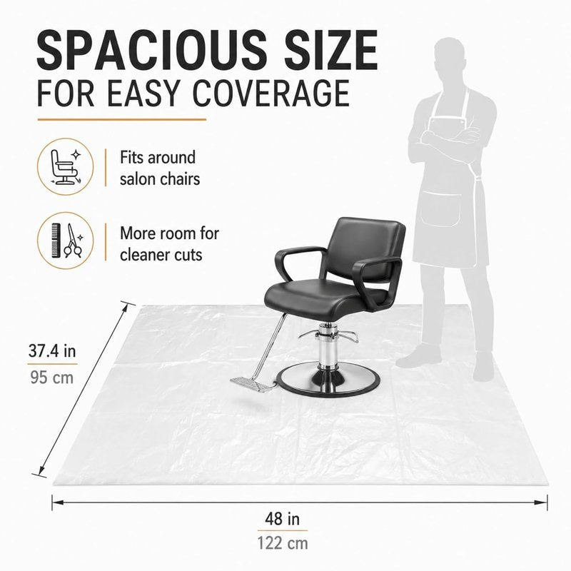 Breling Extra Large Disposable Haircutting Mat - 50 Pcs, 48 x 37.4 Inch for Barbershops & Pet Grooming