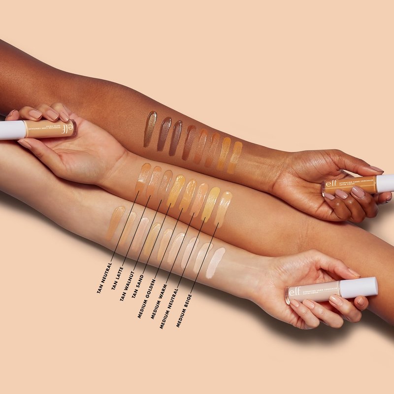 e.l.f. Hydrating Camo Concealer, Covers Blemishes & Under-Eye Circles, Full-Coverage & Delivers A Satin Finish, Vegan & Cruelty-Free, Tan Neutral