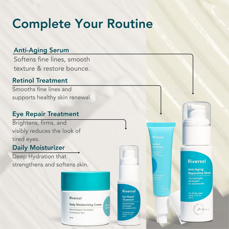 Riversol Gentle Glycolic Acid Peel | Chemical Peel for Face | AHA Exfoliant for Sensitive Skin | Instantly Smoother, Brighter Looking Skin | Fragrance Free | Dermatologist Developed