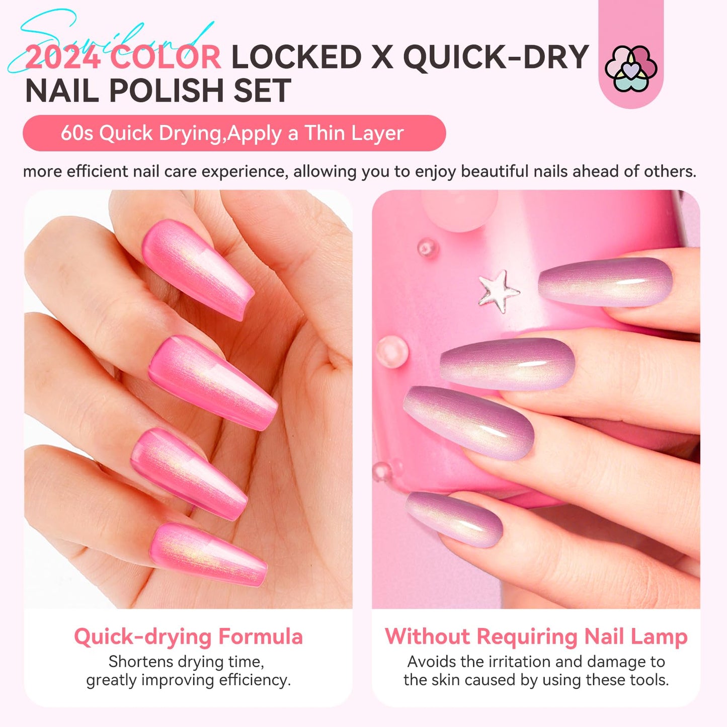SAVILAND Fingernail Polish Set Quick Dry: 18 Color Pearl Nail Polish Set and Metallic Regular Nail Polish Kit with Base-Top Polish for Toe Nail DIY Home