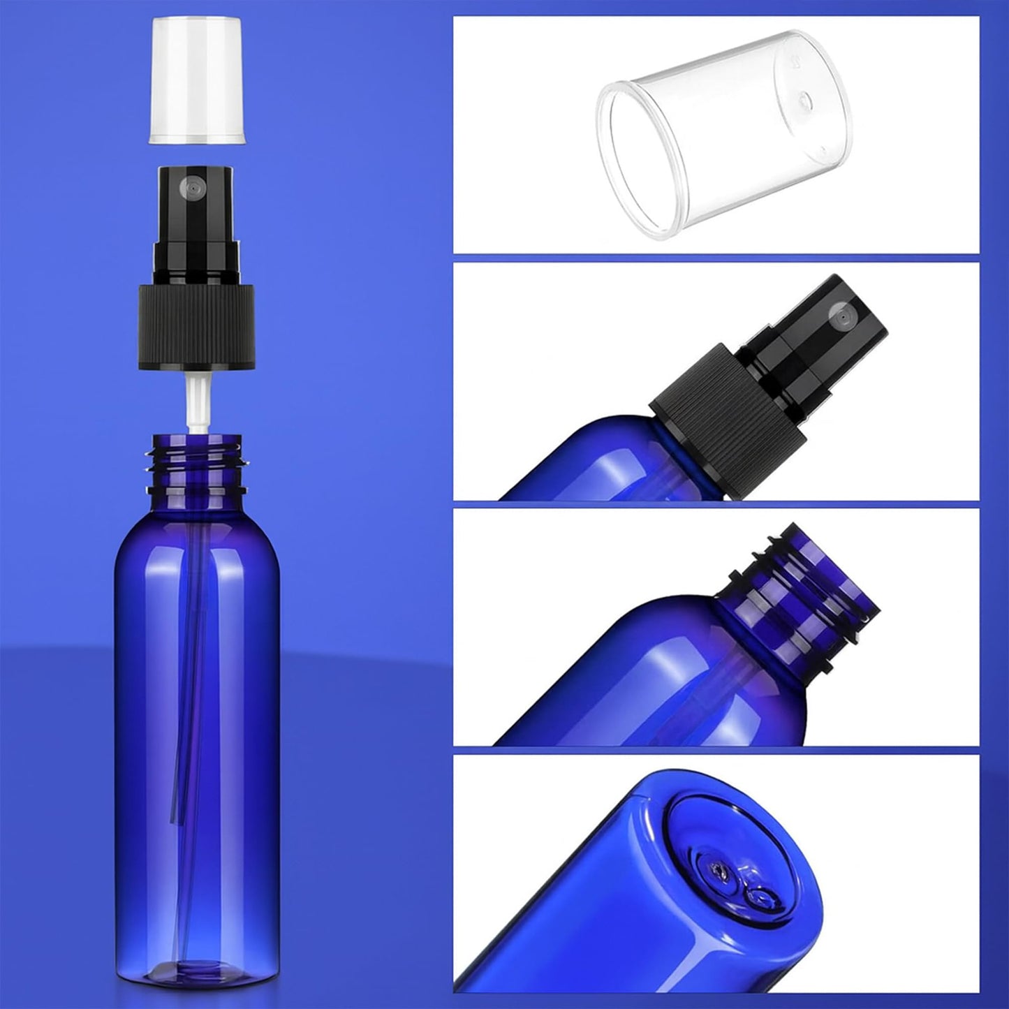 TREEHAC 100 Pack 2 Oz Plastic Mini Spray Bottles with Refillable Mist Sprayer for Travel and Household Use for Perfume Essential Oils Cleaning (Wine Red)