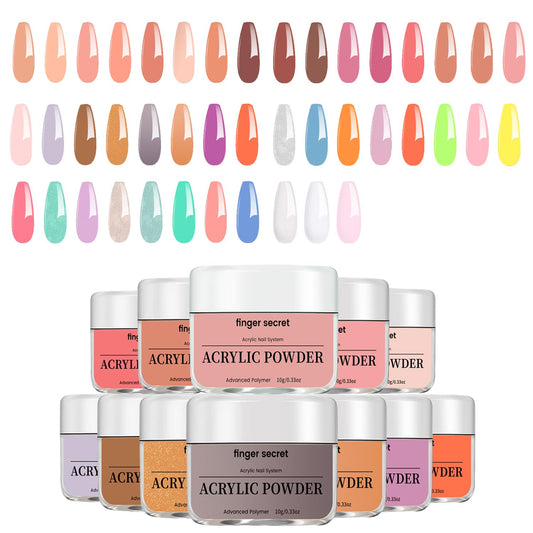 6-Color Acrylic Nail Powder Set - Advanced Polymer, 0.33 oz Each for Salon Quality Nails