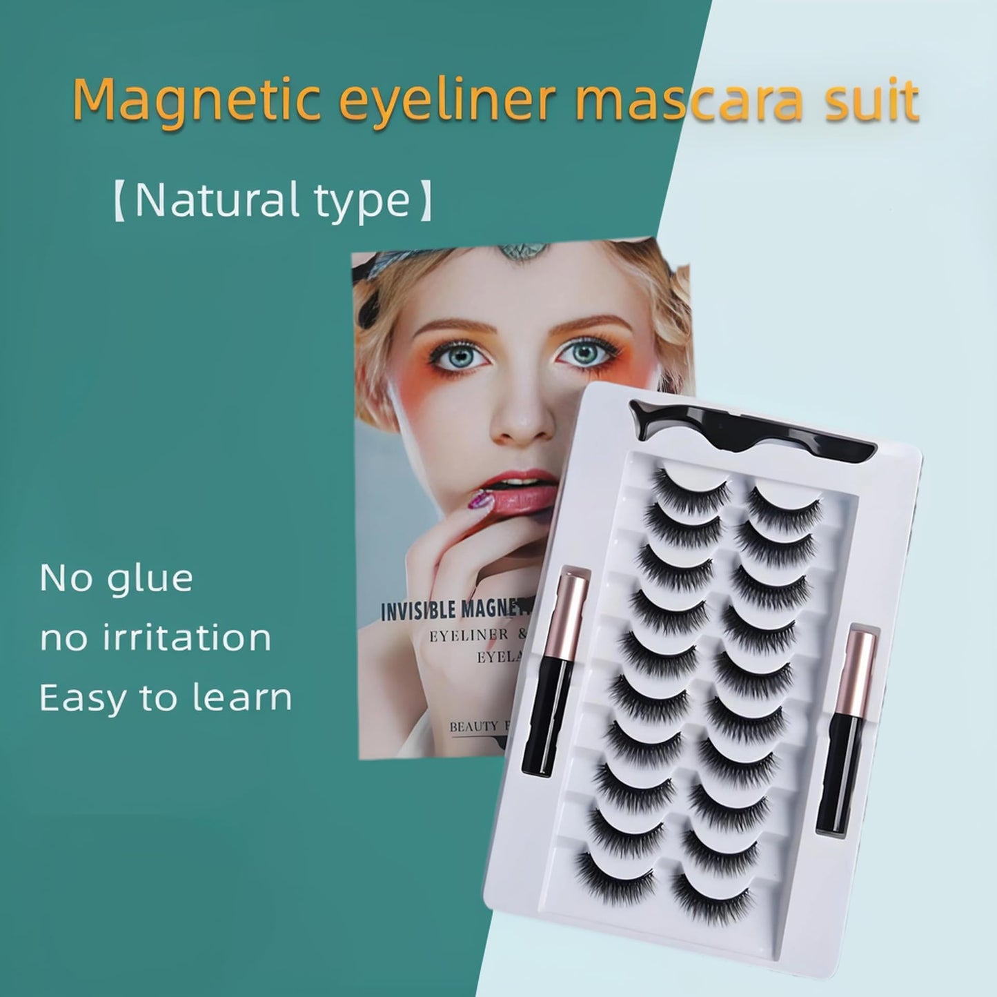 Magnetic Eyelashes Kit: 10 Pairs + 2 Liners | Glue-Free 3D Lashes | Sweat & Tear Proof | Reusable 100+ Wears | $0.06 Per Use | Beginner Friendly