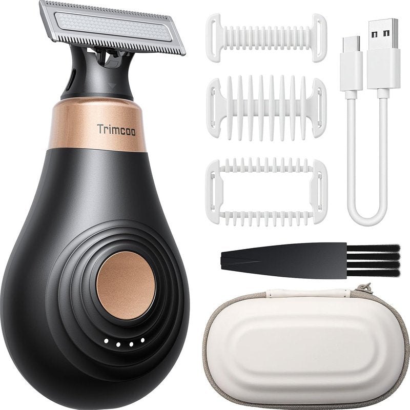 Bikini Trimmer for Women - Powerful Electric Razor for Intimate Hair Removal | Cordless USB-C Shaver, Black
