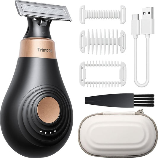 Bikini Trimmer for Women - Powerful Electric Razor for Intimate Hair Removal | Cordless USB-C Shaver, Black