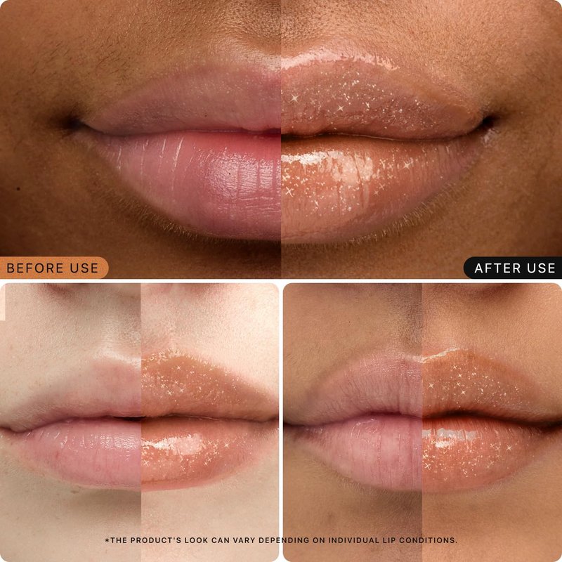 Honey Melting Lip Glitter - Hydrating Gloss & Moisturizing Balm | Shimmery-Sheer Tint (14 Maple)