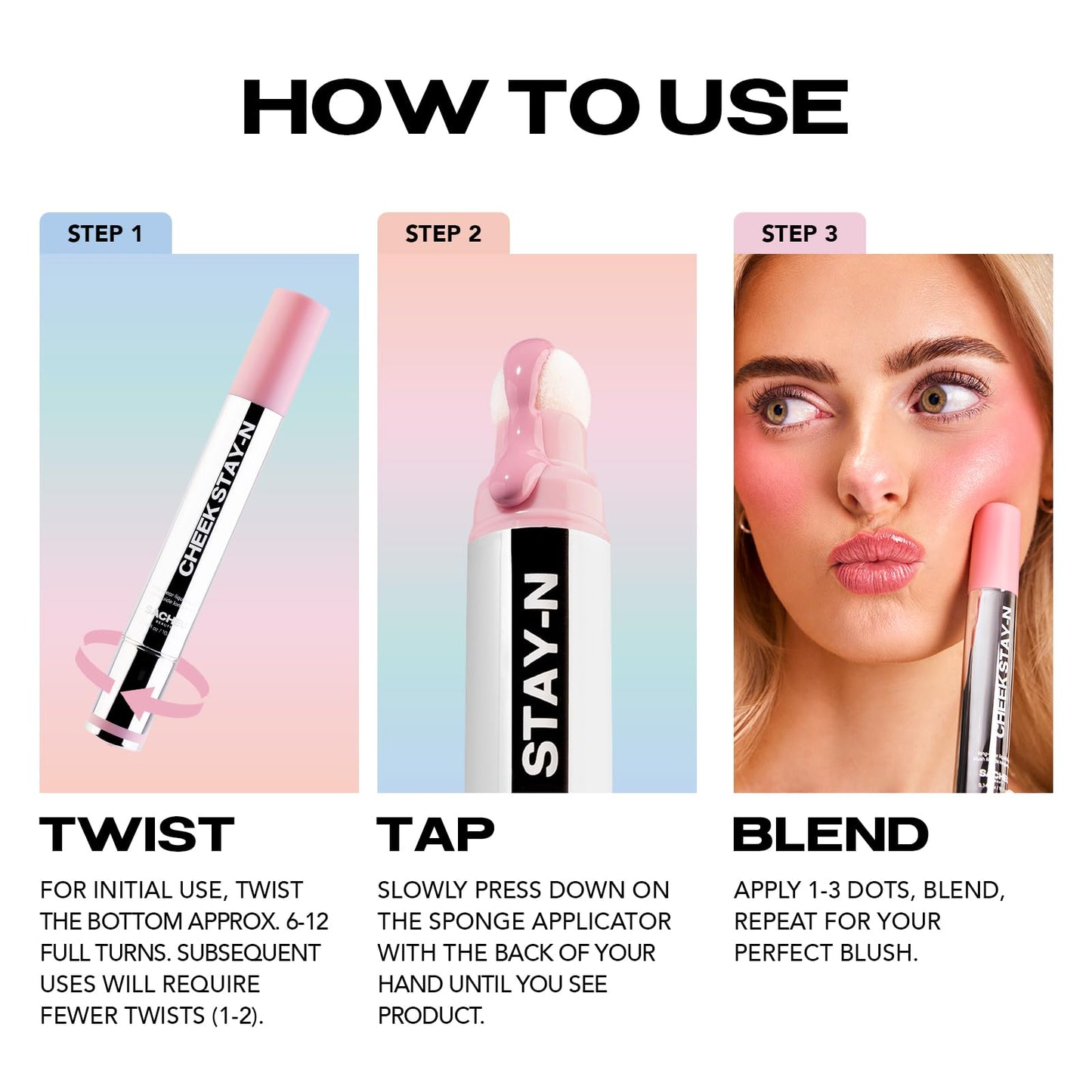 Sacheu Blushberry Bundle — High Pigment, Buildable, Long Lasting Luminous Glow in a Lightweight, Dewy Finish — Includes Lip Liner, Lip Elixir, & Cheek STAY-N