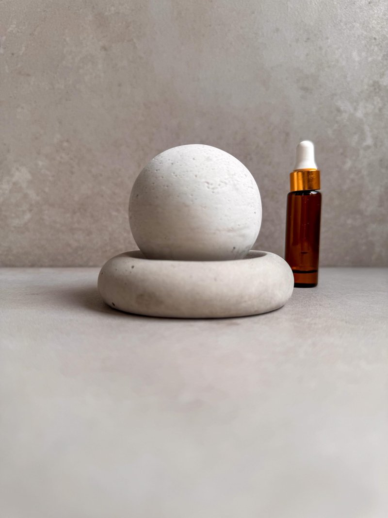 Concrete Essential Oil Diffuser, Aromatherapy Sphere, Passive Dome Diffuser, Cement Decor, Fragrance Air Freshener, Cement Diffuser Stone, Ball Ornament, Non-Electric Diffusing Stone