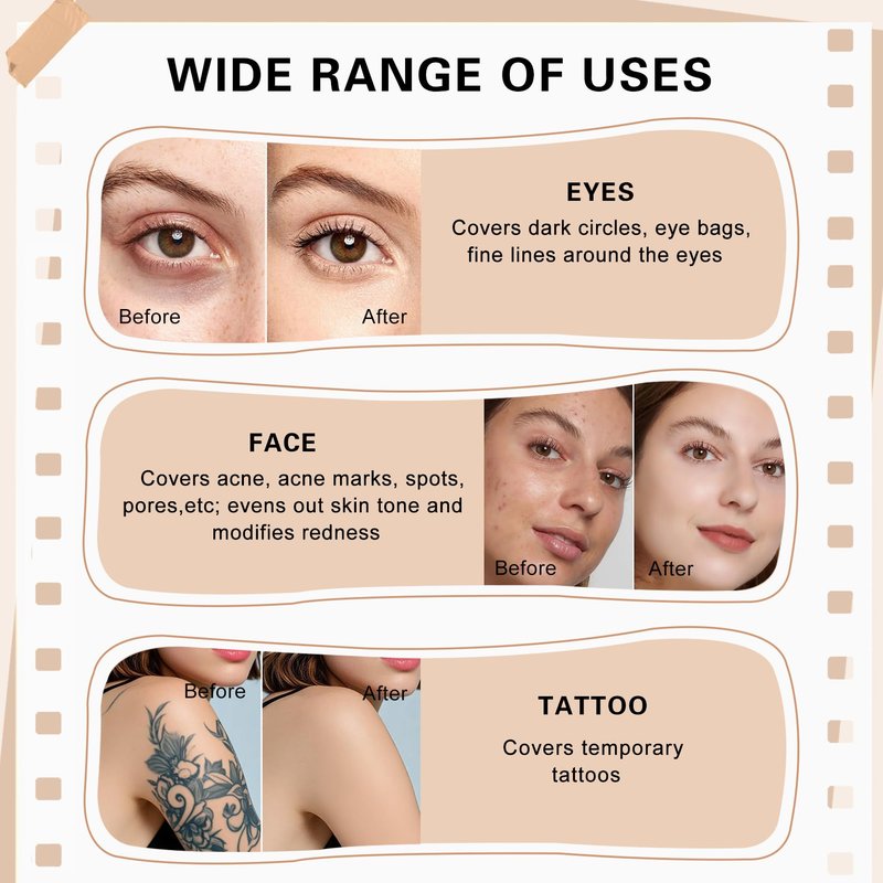 LZXLUKGIR Under Eye Concealer Full Coverage,Under Eye Corrector for Dark Circles,Pot Concealer for Older Women,Teenagers,Middle-aged,Corrector de Ojeras,Waterproof Under Eye Brightener (04 NOUGATINE)