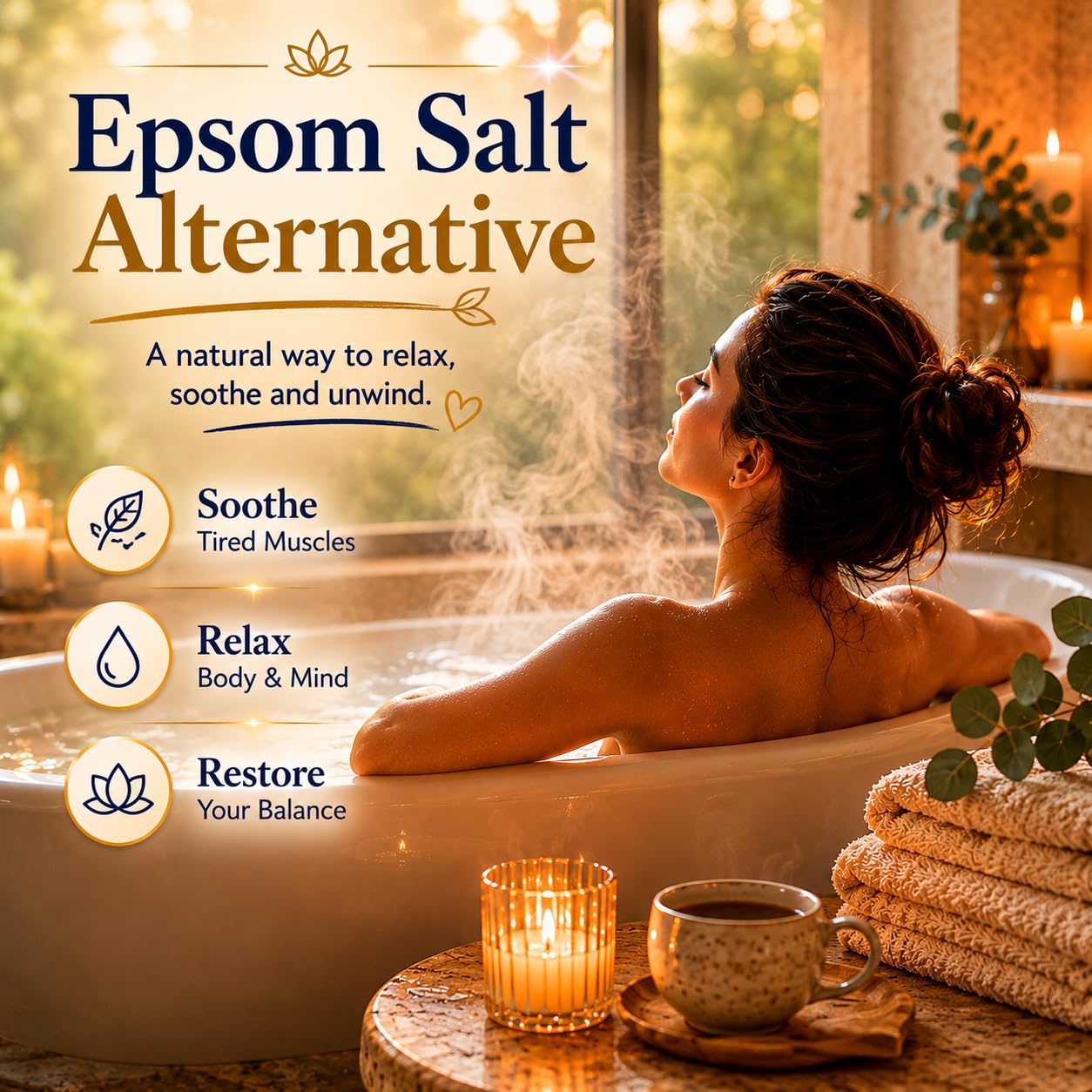 Dr. Singha's Mustard Bath Soak – Aromatherapy Bath Salts with Mustard Seed & Essential Oils for Muscle Relaxation, Stress Relief & Soothing – Epsom Salt Alternative, 28 oz