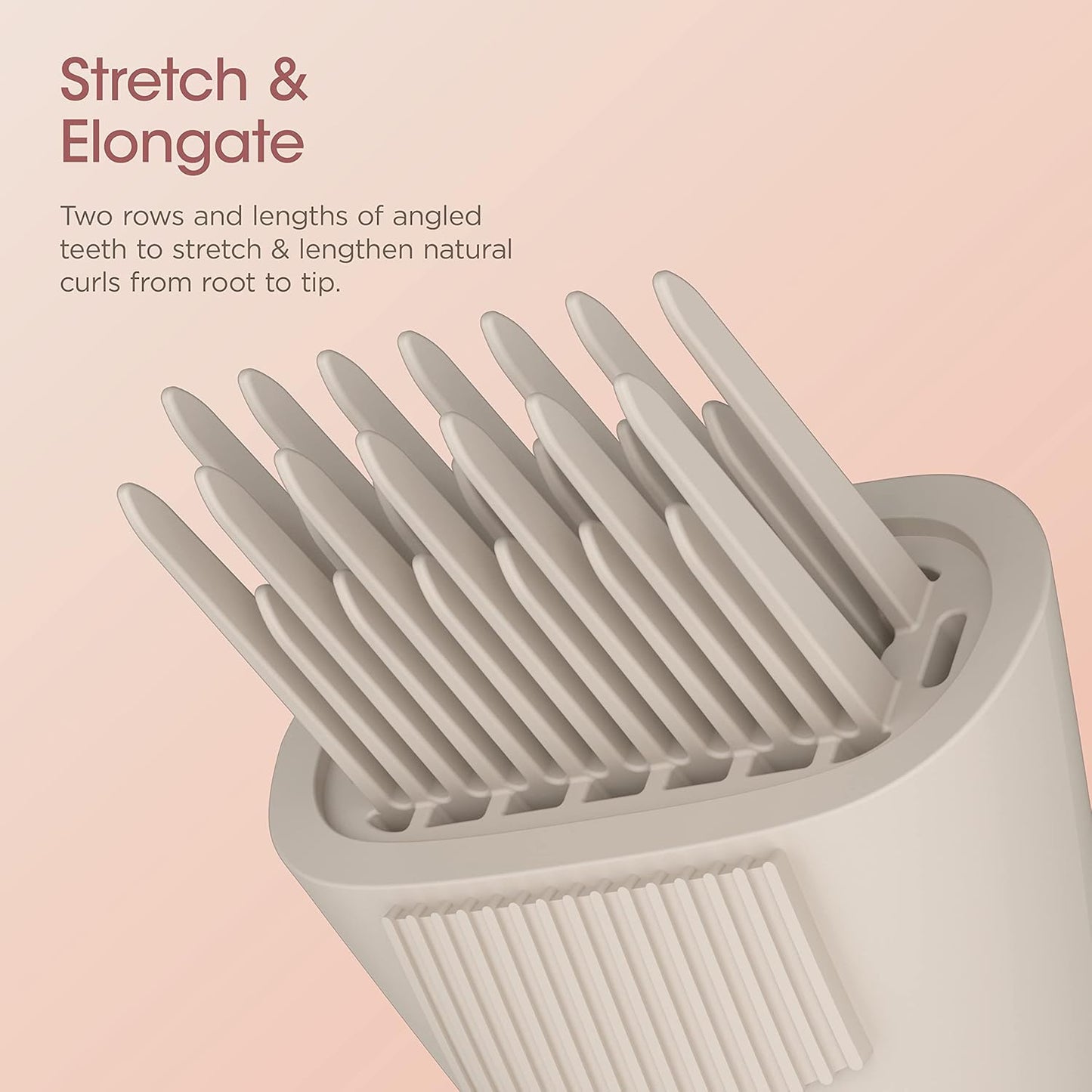 FlexStyle Wide Tooth Comb - Blow Dryer Attachment for Curly & Coily Hair | Stone Color