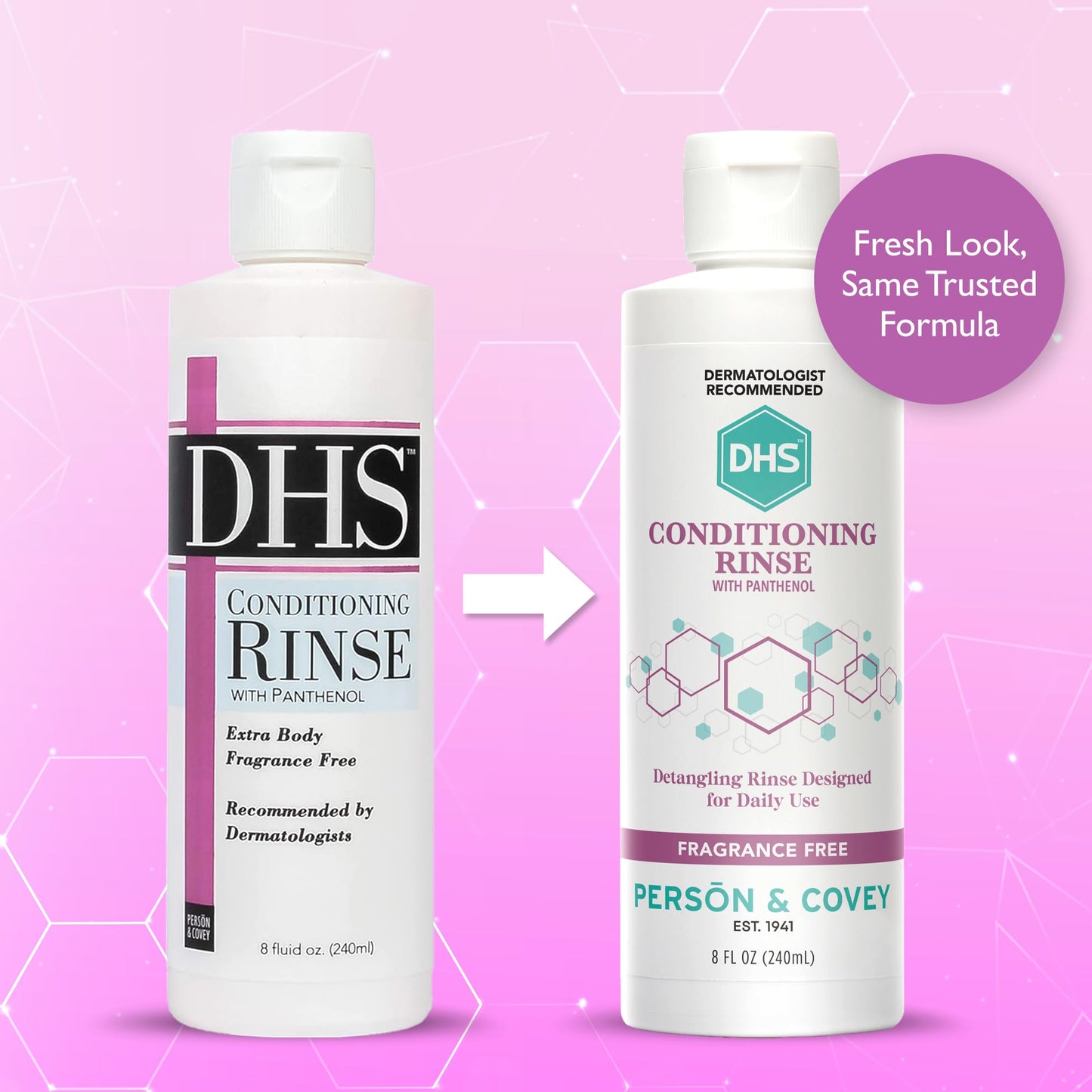 DHS Conditioning Rinse Moisturizing Conditioner – Hydrating and Detangling for Dry, Damaged, or Oily Hair – 2 Pack (8 oz Bottles)