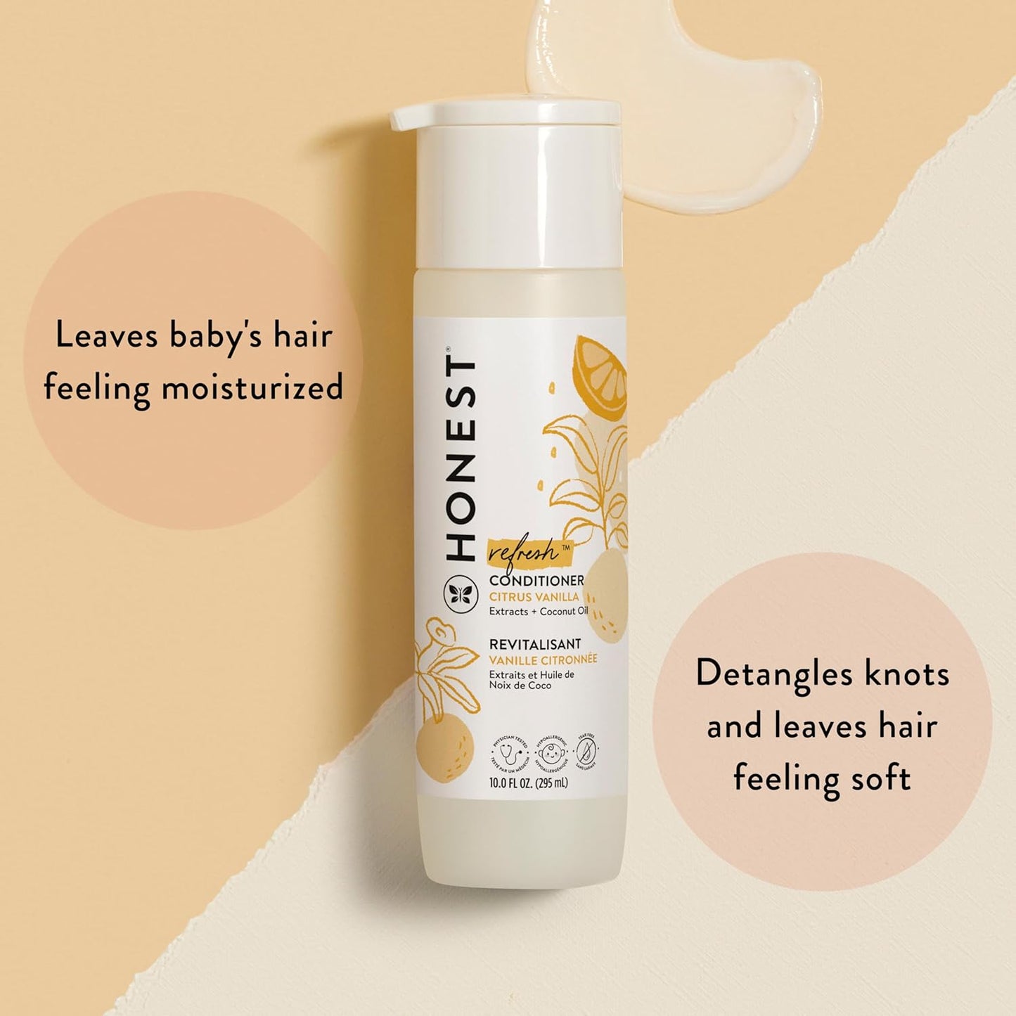 Silicone-Free Baby Conditioner - Gentle Tear-Free Formula with Naturally Derived Ingredients | Citrus Vanilla, 10 fl oz