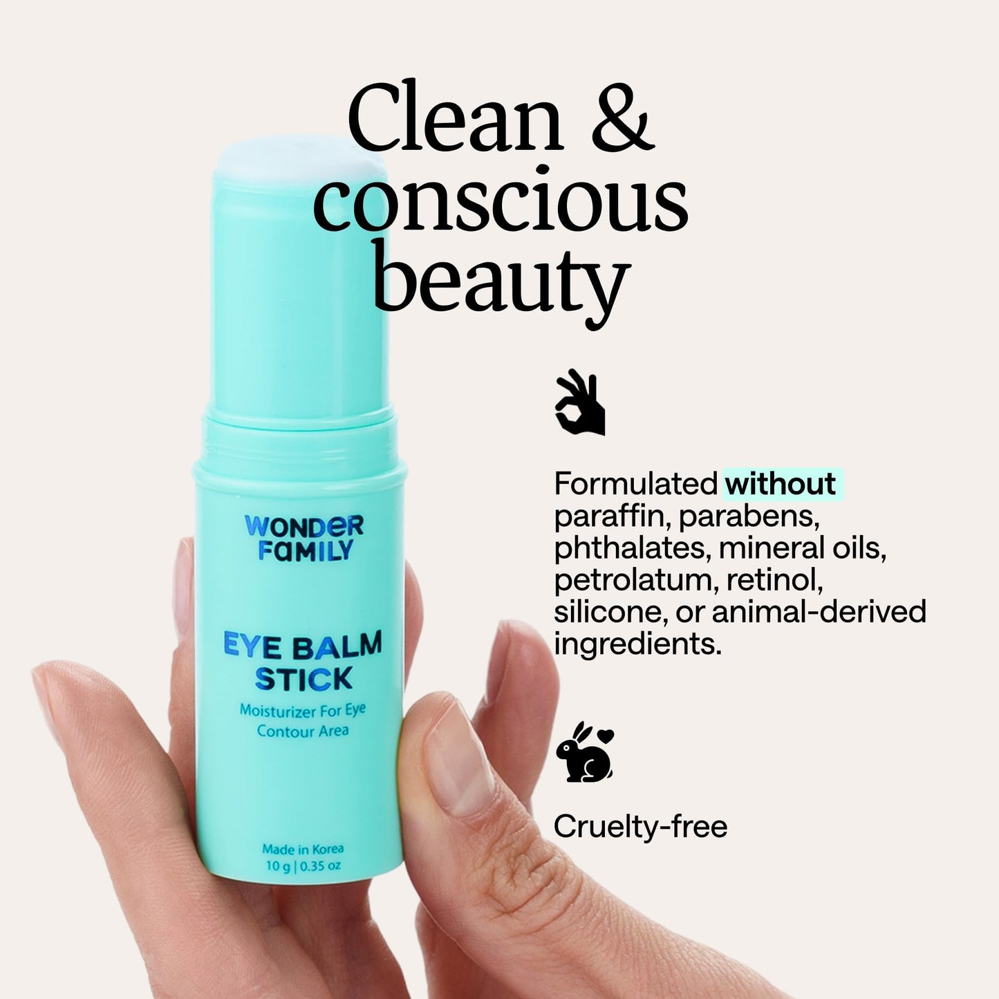 Korean Under Eye Balm Stick - Hydrating Eye Cream for Dark Circles and Puffiness, Wrinkles and Fine Lines - Moisturizing Korean Skin Care with Niacinamide, Vitamin E (Korean Under Eye Balm Stick)