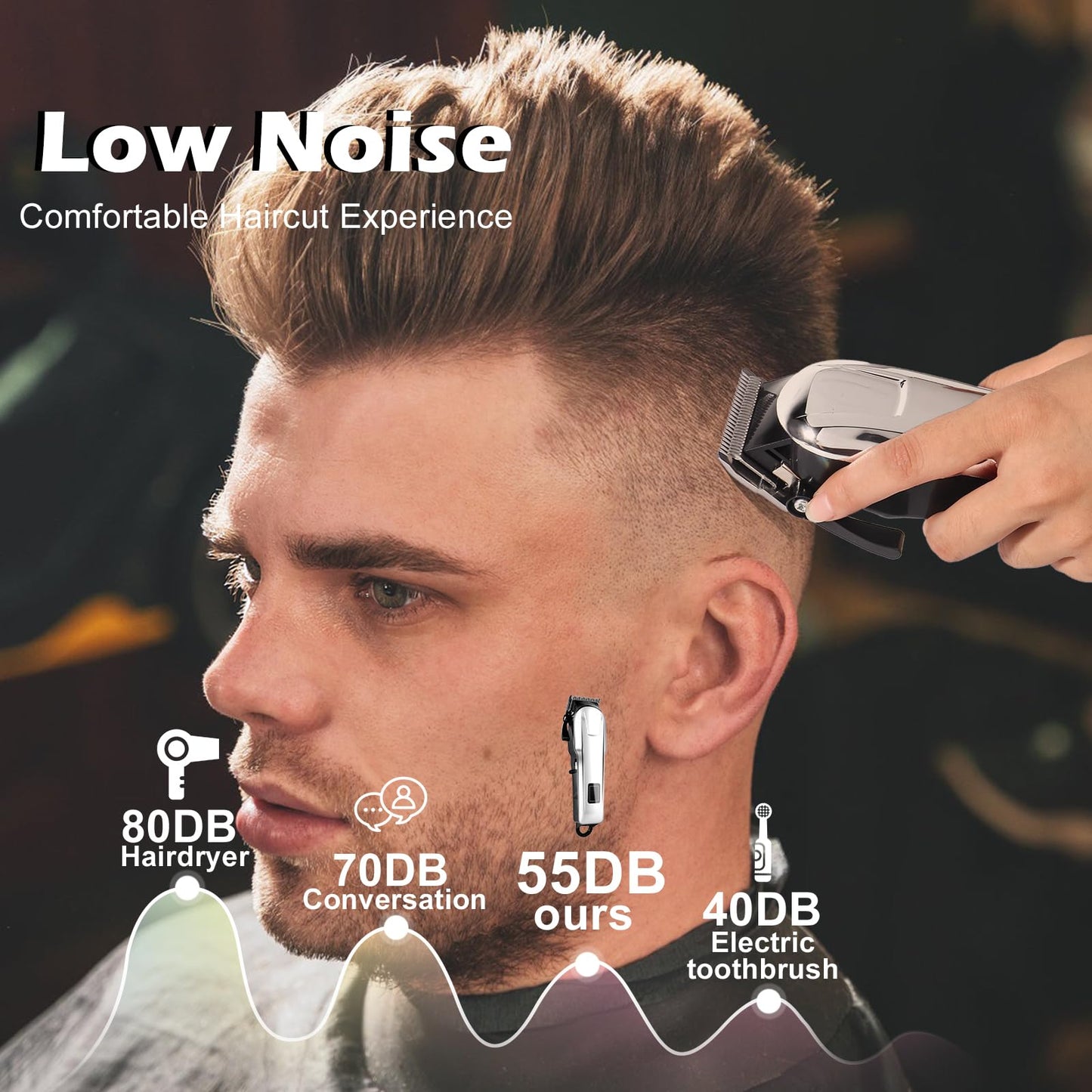 4 Pack Hair Clippers for Men Cordless Clippers for Hair Cutting Rechargeable Beard Hair Trimmer LED Display
