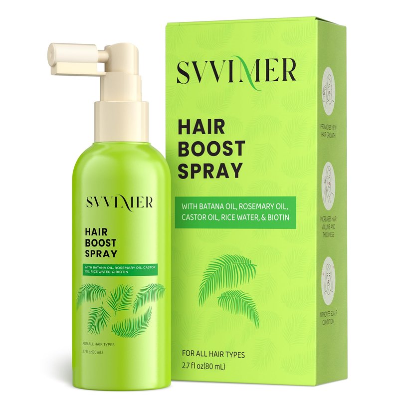 Svvimer Hair Boost Spray - with Rosemary Batana Oil Biotin for Hair Loss and Thinning - Thicker Fuller Longer - for Women and Men 2.7 Fl Oz (Pack of 1)" since unit on hand is Hair Boost Spray.