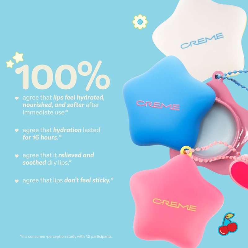 The Crème Shop Plush Pout Lip Butter Lip Balm Key Chain Charm | Korean Formula with Peptides and Squalane to Instantly Hydrate, Nourish, Moisturize, and Soften Dry Lips- Original