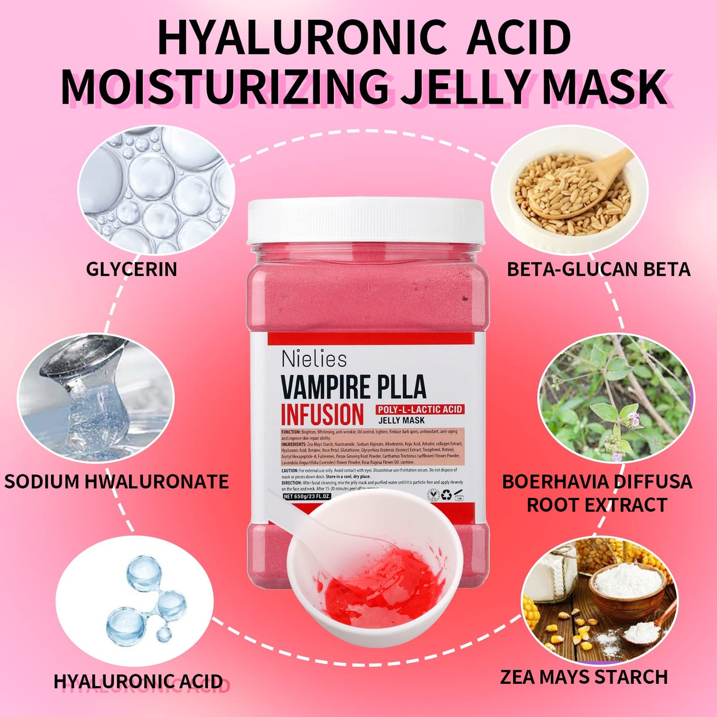 Nielies Vampire + Fresh Mint Jelly Mask, Facial Skin Care- Collagen Peel-Off Jelly Mask Set For Facials, Face Mask For Instant Hydration, Vegan Peel Off Face Mask, For Refreshing