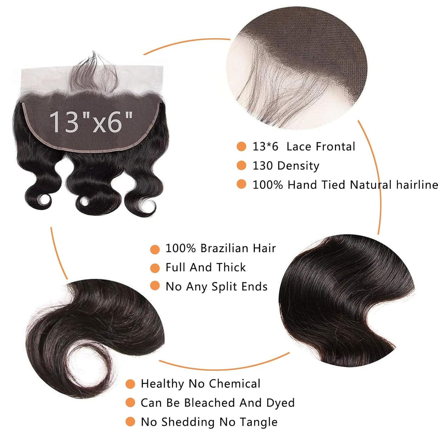 HD Transparent Lace Frontal - 12 Inch Pre-Plucked Body Wave Closure | Natural Black Brazilian Virgin Hair