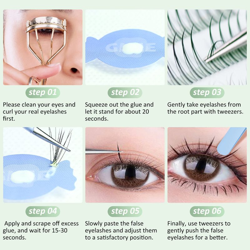 SIMER Individual Lashes 240 Clusters Lashes 3 Types Natural Eyelash Extension Kit DIY 0.07mm Thickness 6-11mm Fishtail Lash ＆ A Type ＆ Bottom Lashes False Eyelashes DIY at Home